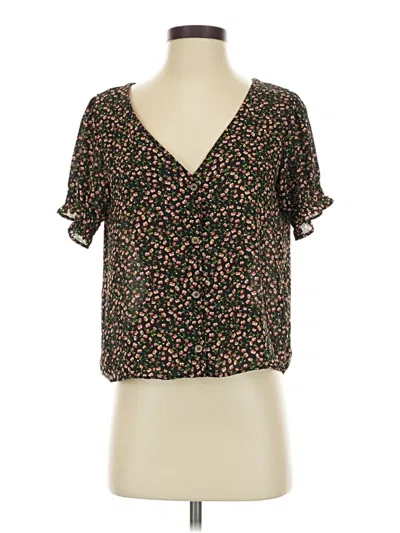 Pre-owned Sienna Sky Short Sleeve Blouse In Black