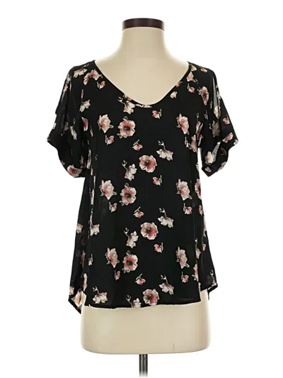 Pre-owned Sienna Sky Short Sleeve Blouse In Black
