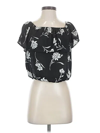 Pre-owned Sienna Sky Short Sleeve Blouse In Black