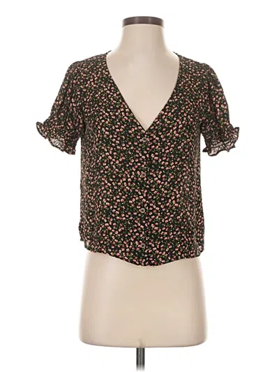 Pre-owned Sienna Sky Short Sleeve Blouse In Black