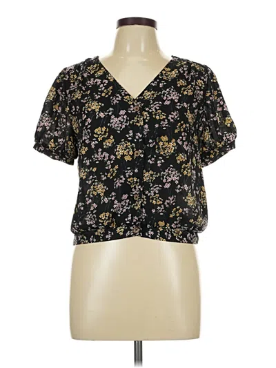 Pre-owned Sienna Sky Short Sleeve Blouse In Black