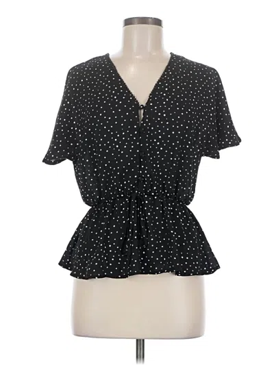 Pre-owned Sienna Sky Short Sleeve Blouse In Black