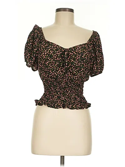 Pre-owned Sienna Sky Short Sleeve Blouse In Black