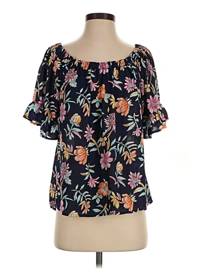 Pre-owned Sienna Sky Short Sleeve Blouse In Black