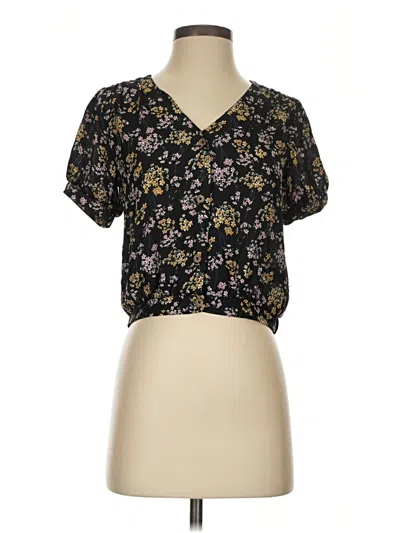 Pre-owned Sienna Sky Short Sleeve Blouse In Black