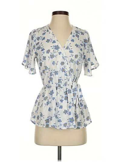 Pre-owned Sienna Sky Short Sleeve Blouse In Blue