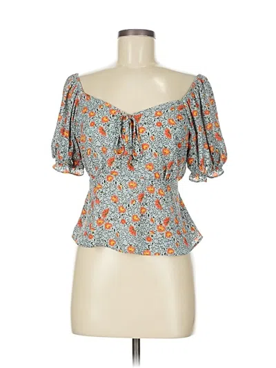 Pre-owned Sienna Sky Short Sleeve Blouse In Blue