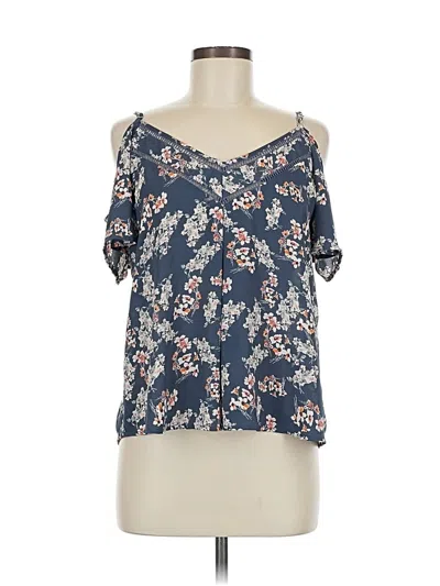 Pre-owned Sienna Sky Short Sleeve Blouse In Blue