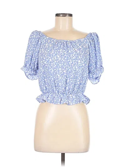 Pre-owned Sienna Sky Short Sleeve Blouse In Blue