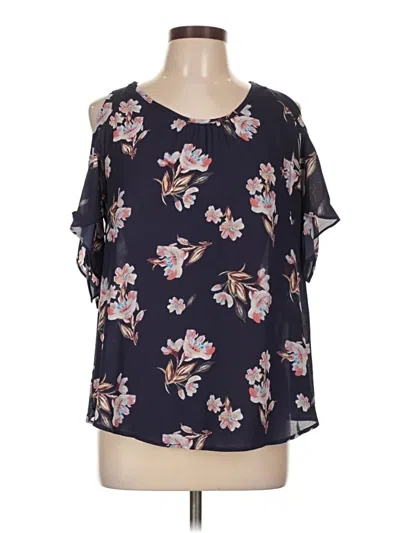 Pre-owned Sienna Sky Short Sleeve Blouse In Blue