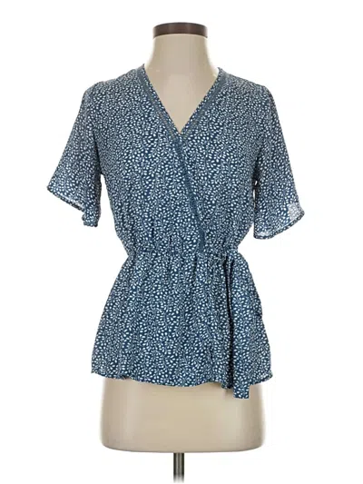 Pre-owned Sienna Sky Short Sleeve Blouse In Blue