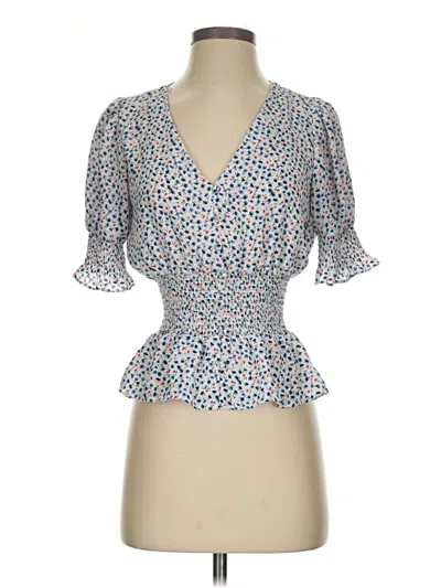 Pre-owned Sienna Sky Short Sleeve Blouse In Blue