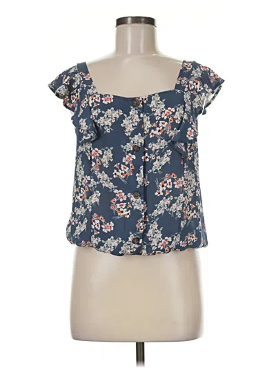 Pre-owned Sienna Sky Short Sleeve Blouse In Blue