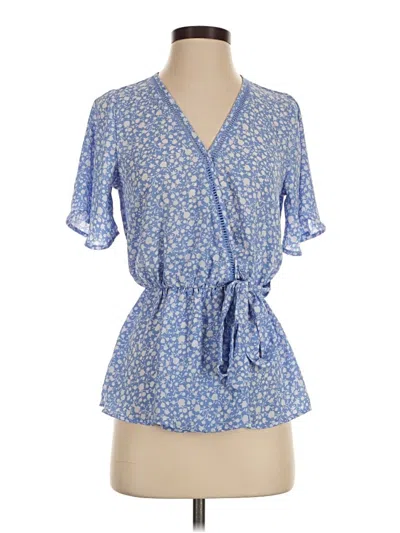 Pre-owned Sienna Sky Short Sleeve Blouse In Blue
