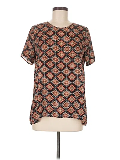 Pre-owned Sienna Sky Short Sleeve Blouse In Brown
