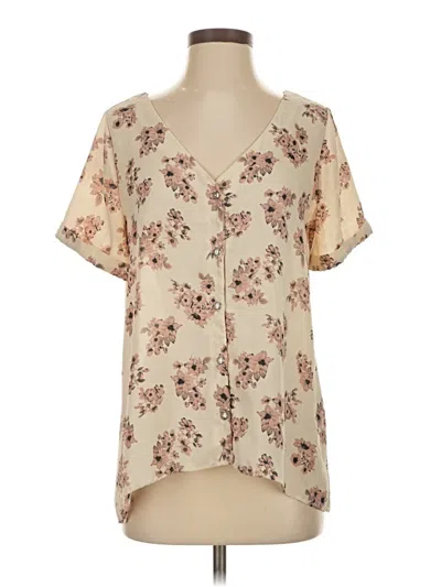 Pre-owned Sienna Sky Short Sleeve Blouse In Brown