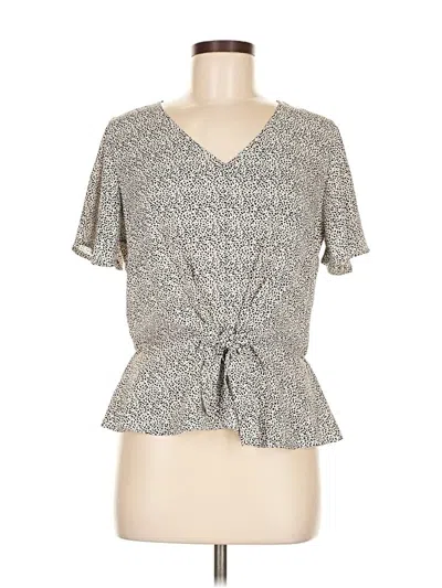 Pre-owned Sienna Sky Short Sleeve Blouse In Gray