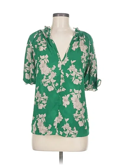 Pre-owned Sienna Sky Short Sleeve Blouse In Green
