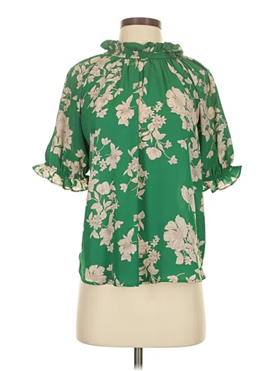 Pre-owned Sienna Sky Short Sleeve Blouse In Green