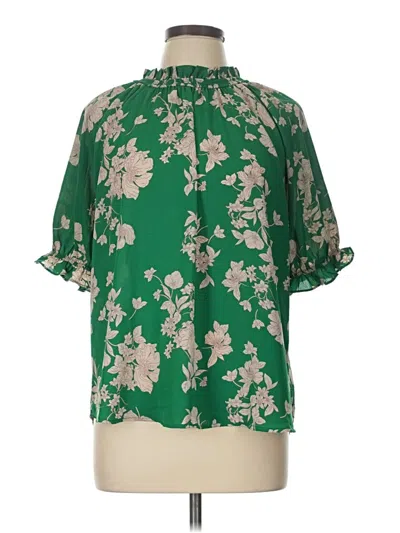 Pre-owned Sienna Sky Short Sleeve Blouse In Green