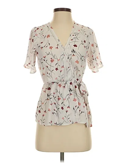 Pre-owned Sienna Sky Short Sleeve Blouse In Ivory
