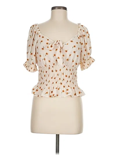 Pre-owned Sienna Sky Short Sleeve Blouse In Ivory