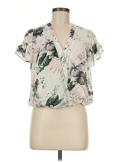 Pre-owned Sienna Sky Short Sleeve Blouse In Ivory