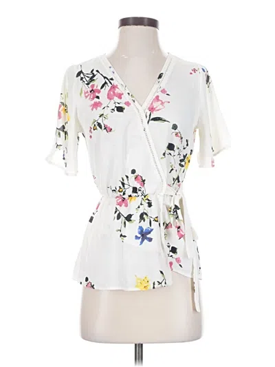 Pre-owned Sienna Sky Short Sleeve Blouse In Ivory