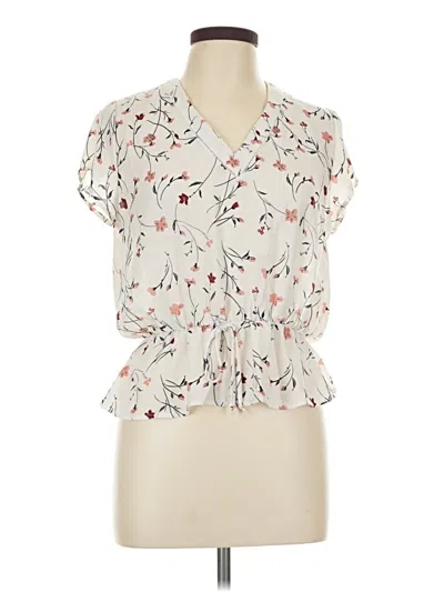 Pre-owned Sienna Sky Short Sleeve Blouse In Ivory