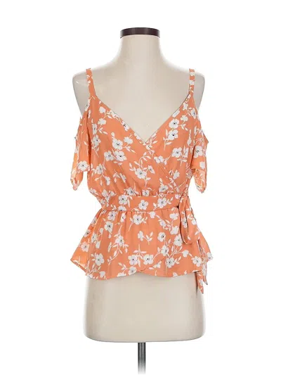 Pre-owned Sienna Sky Short Sleeve Blouse In Orange
