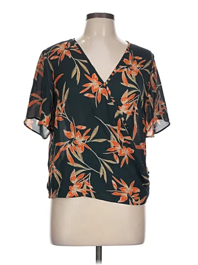 Pre-owned Sienna Sky Short Sleeve Blouse In Orange