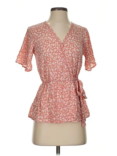 Pre-owned Sienna Sky Short Sleeve Blouse In Orange
