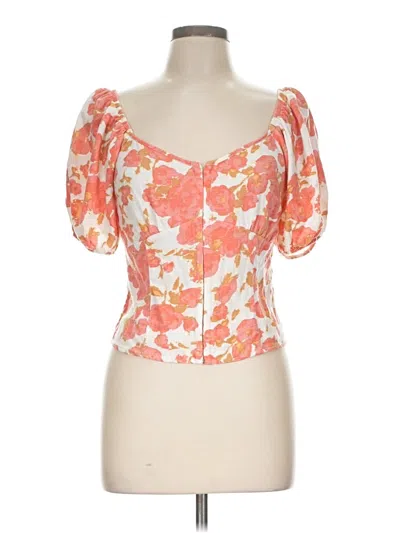 Pre-owned Sienna Sky Short Sleeve Blouse In Orange