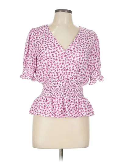 Pre-owned Sienna Sky Short Sleeve Blouse In Pink