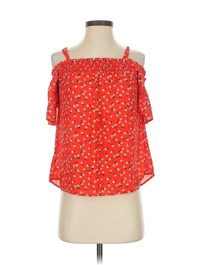 Pre-owned Sienna Sky Short Sleeve Blouse In Red
