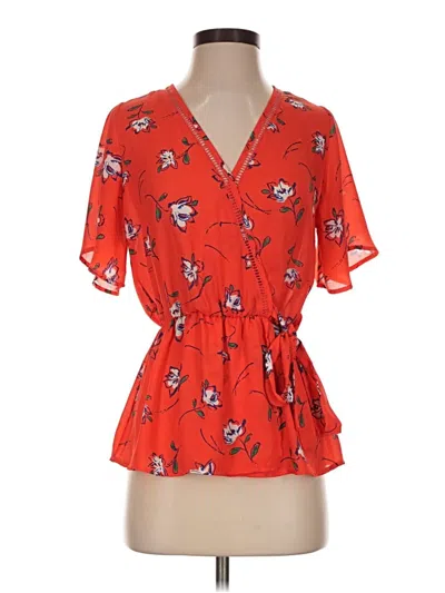 Pre-owned Sienna Sky Short Sleeve Blouse In Red