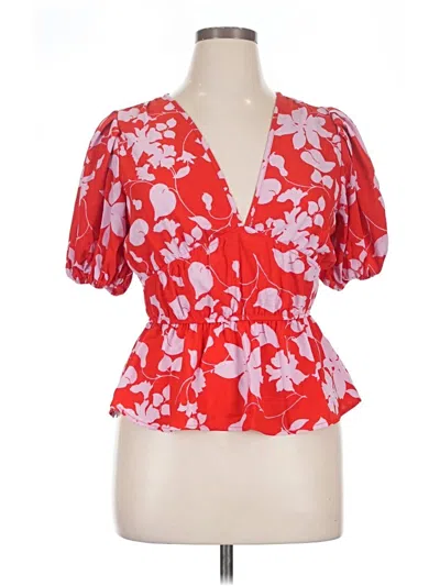 Pre-owned Sienna Sky Short Sleeve Blouse In Red