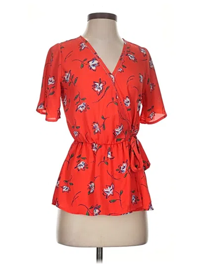 Pre-owned Sienna Sky Short Sleeve Blouse In Red