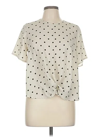 Pre-owned Sienna Sky Short Sleeve Blouse In White