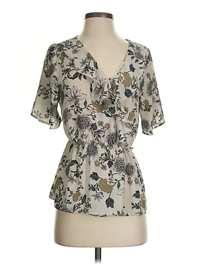 Pre-owned Sienna Sky Short Sleeve Blouse In White