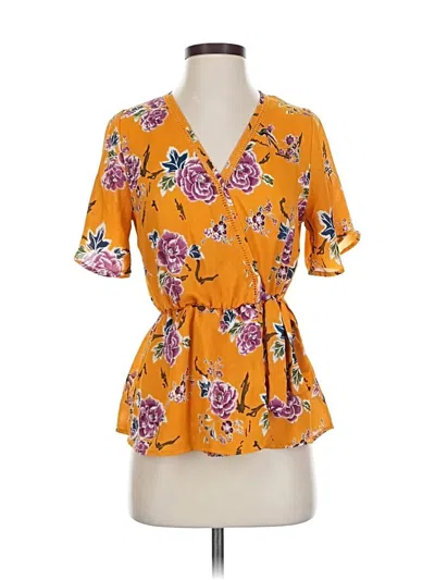 Pre-owned Sienna Sky Short Sleeve Blouse In Yellow
