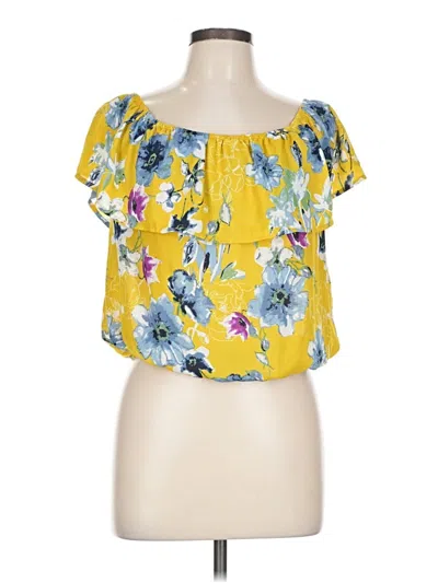 Pre-owned Sienna Sky Short Sleeve Blouse In Yellow