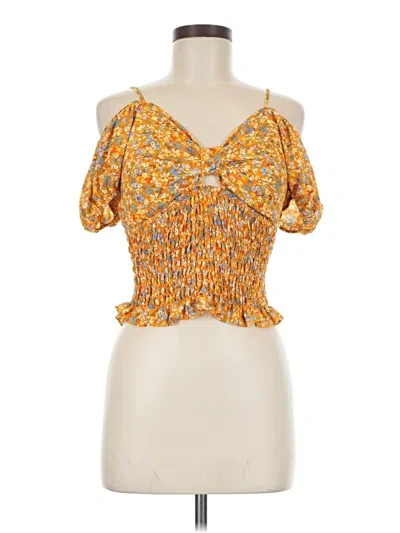 Pre-owned Sienna Sky Short Sleeve Blouse In Yellow