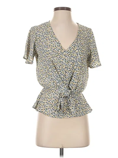 Pre-owned Sienna Sky Short Sleeve Blouse In Yellow