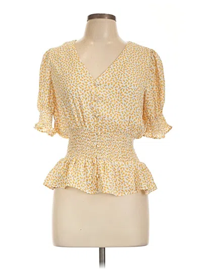 Pre-owned Sienna Sky Short Sleeve Blouse In Yellow