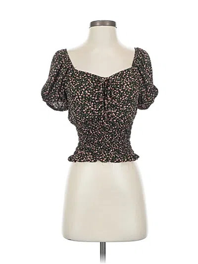 Pre-owned Sienna Sky Short Sleeve Top Black Sweetheart Neckline Tops