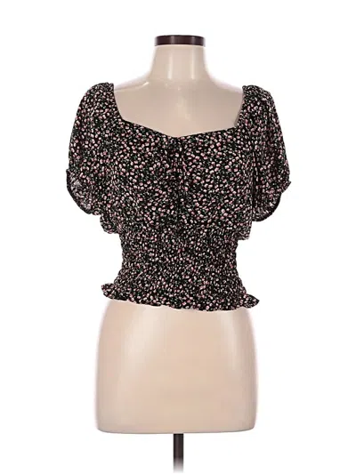 Pre-owned Sienna Sky Short Sleeve Top Black Sweetheart Neckline Tops