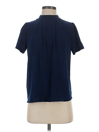 Pre-owned Sienna Sky Short Sleeve Top Blue Mock Neckline Tops