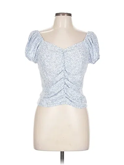 Pre-owned Sienna Sky Short Sleeve Top Blue Sweetheart Neckline Tops