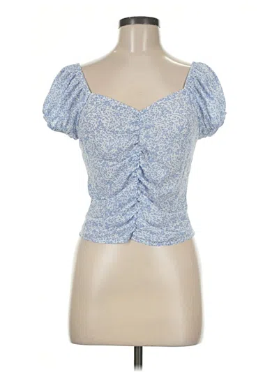 Pre-owned Sienna Sky Short Sleeve Top Blue Sweetheart Neckline Tops